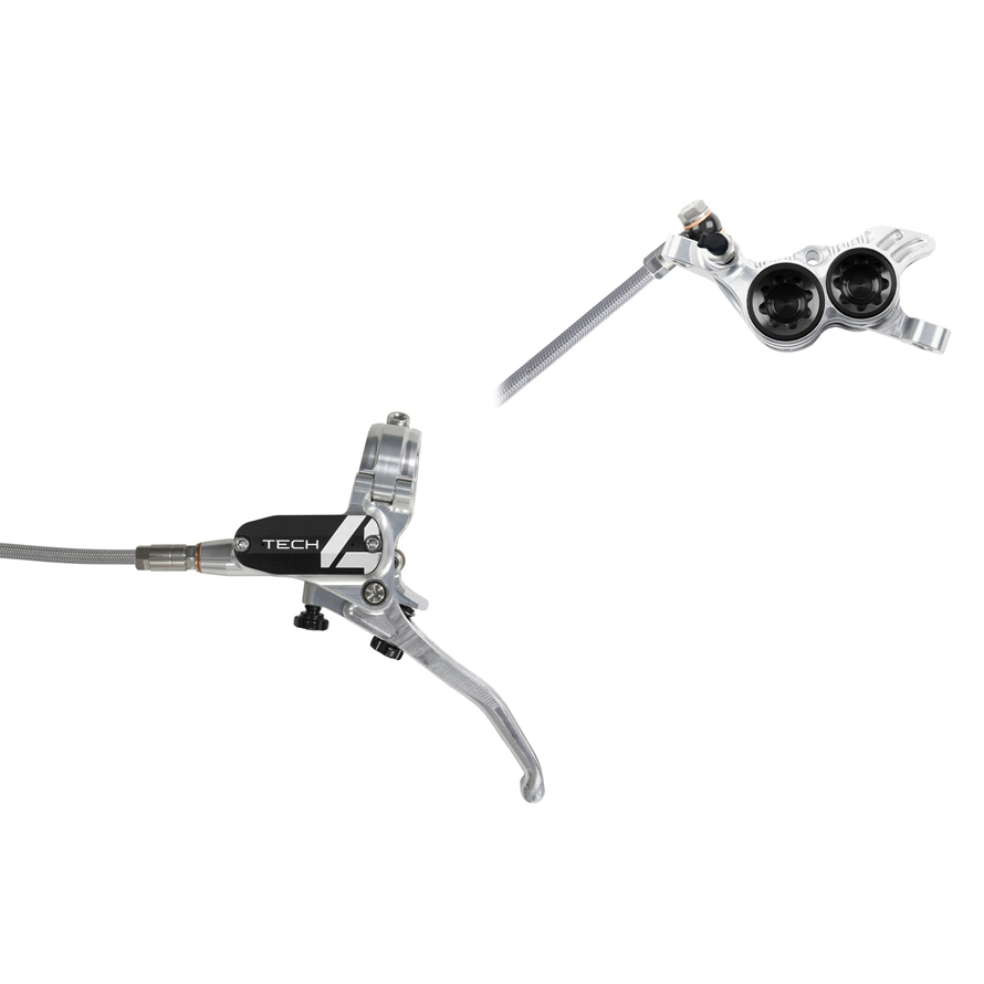 Hope HOPBRATECH4V4L/HSi/BKBRAIDED Silver/Black BRAIDED