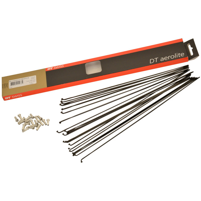 DT Swiss Speichen Aerolite 294mm schwarz, 2,0/2,3x0,9mm, ohne Nippel, Karton à 20 Stk.