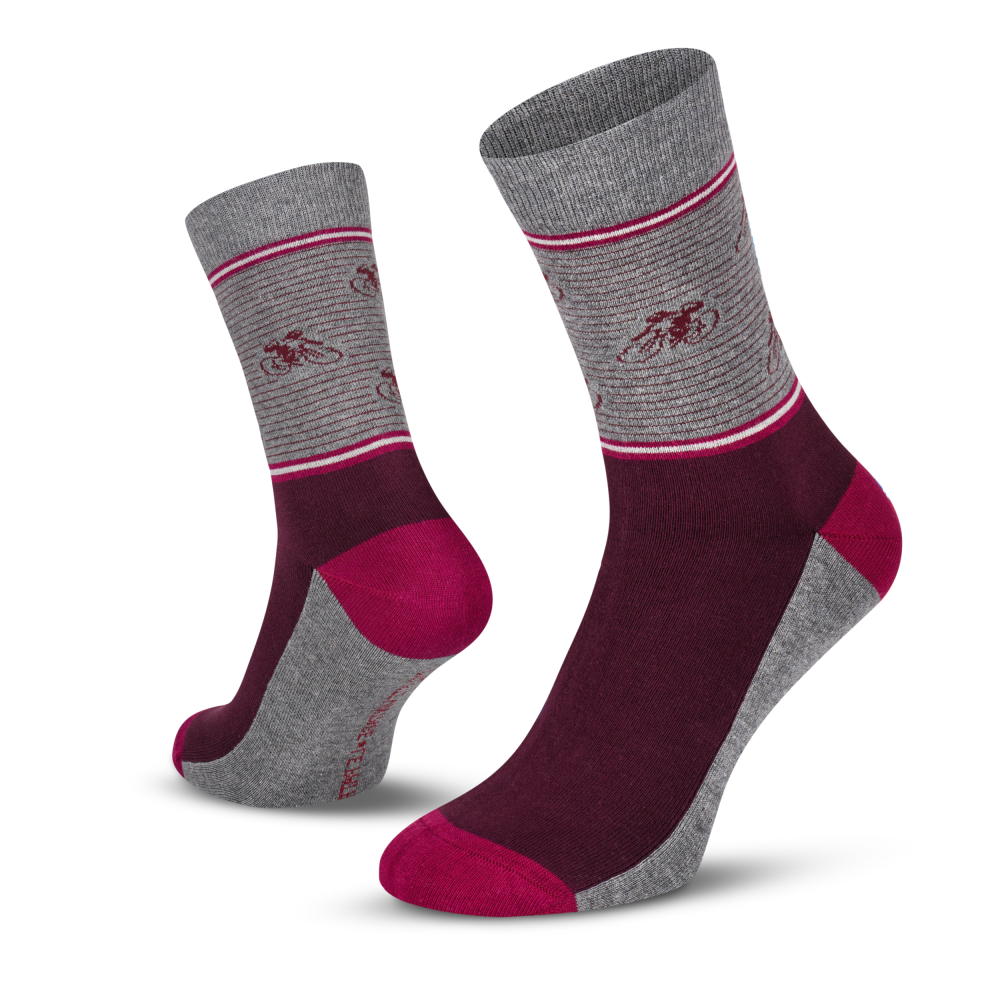 Le Patron Vintage Cyclist Socks aubergine