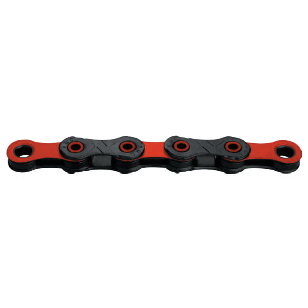 KMC Kette DLC 12 1​/​2″ x 11​/​128″ Black​/​Red – 126 Glieder WAXED