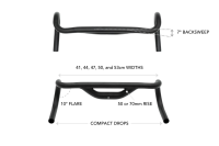 REDSHIFT Low Flare Top Shelf Handlebar, 47cm Width, 50mm Rise, 10 Grad Flare, black