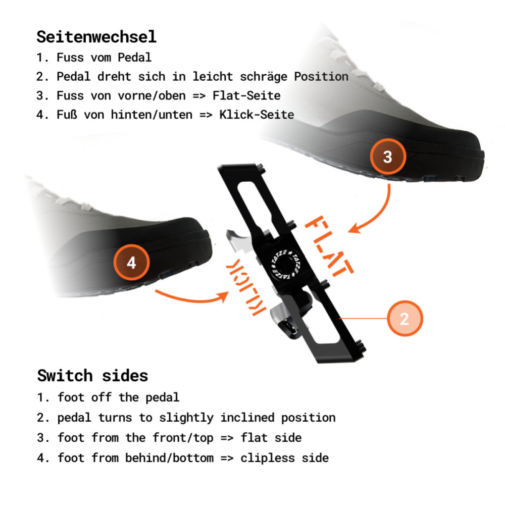 TATZE CONTACT COMBI Pedal, schwarz
