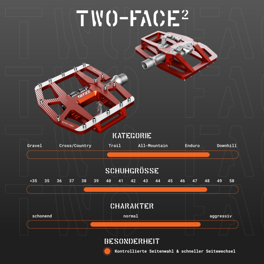 Tatze TATZE TWO-FACE 2 Pedal, orange