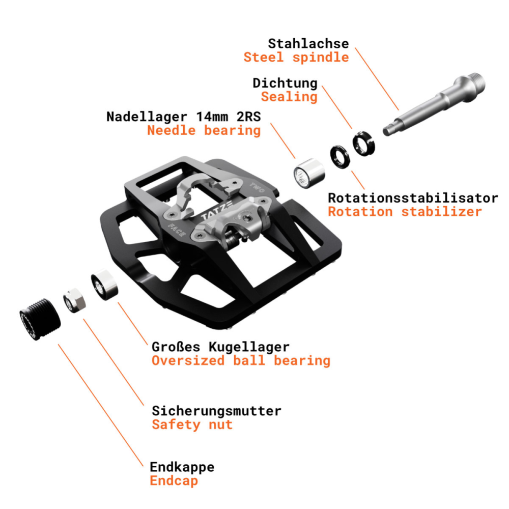Tatze TATZE TWO-FACE 2 Titan Pedal, orange