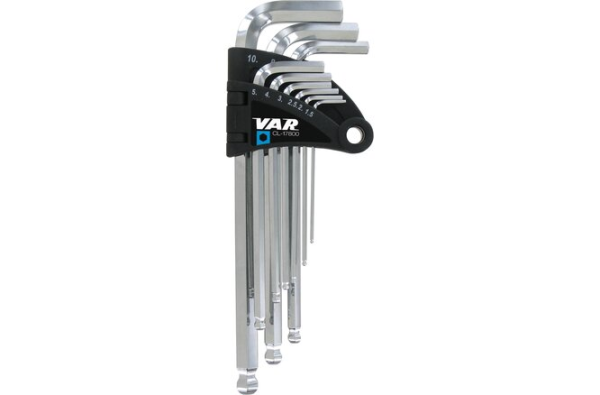 VAR Profi Inbusschlüssel-Satz CL-17800 1.5/2/2.5/3/4/5/6/8 und 10mm
