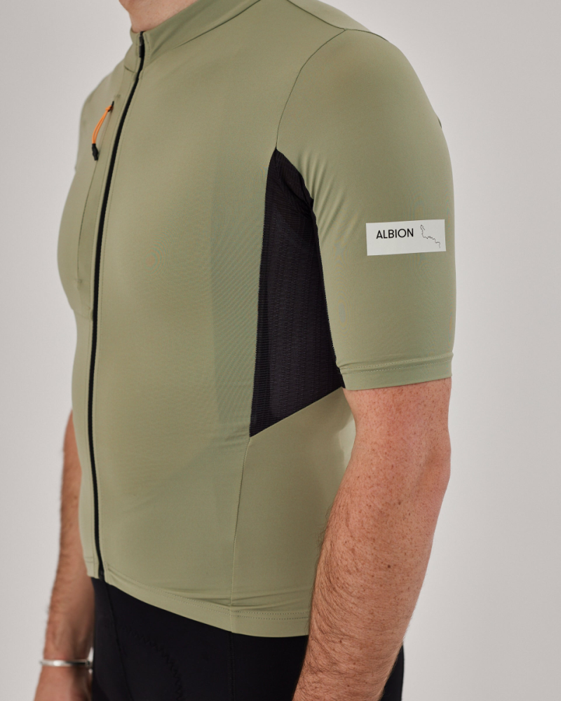 Albion Cycling men's traverse jersey (mineral green)