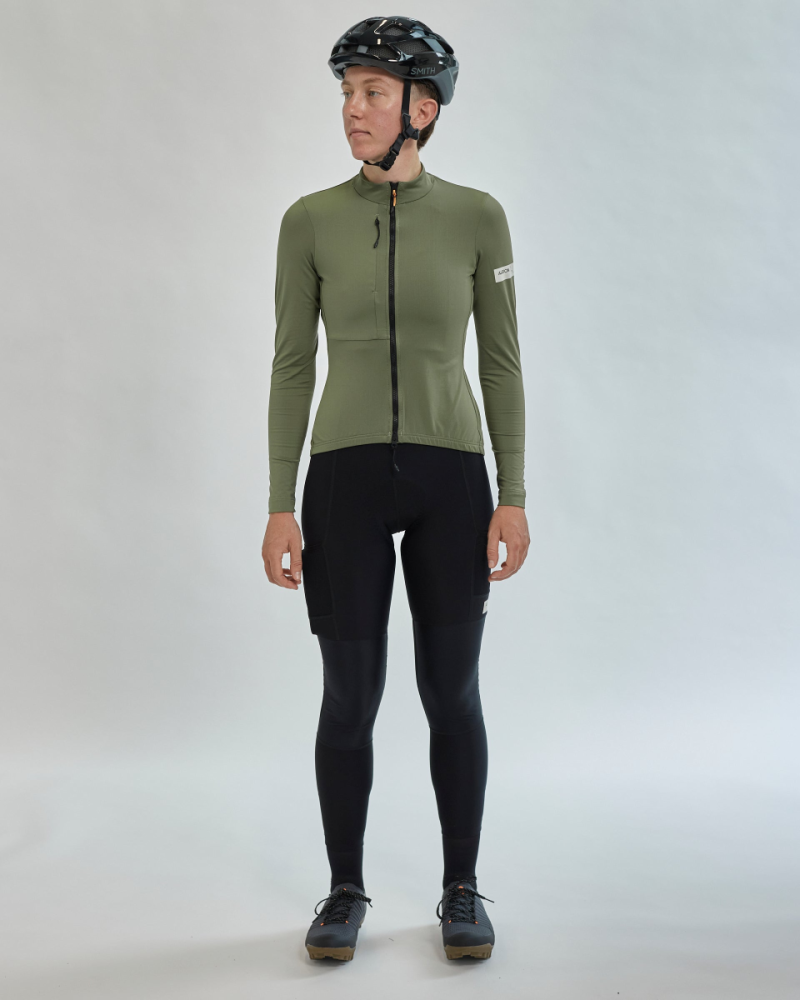 Albion Cycling men's traverse long sleeve jersey (mineral green)