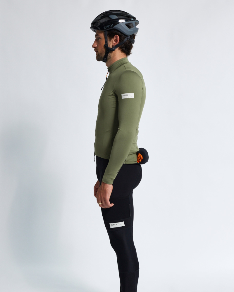Albion Cycling men's traverse long sleeve jersey (mineral green)