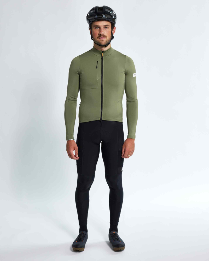 Albion Cycling men's traverse long sleeve jersey (mineral green)
