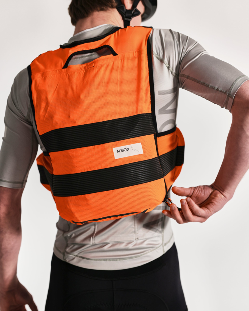 Albion Cycling Visibility Cargo Vest (Hi-Vis Orange/Reflective)