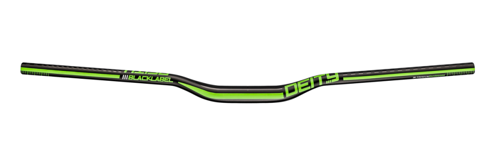Deity Blacklabel 800 Lenker, 800 mm, 25 mm Rise, 31.8 mm Lenkerklemmung. Black/Green.