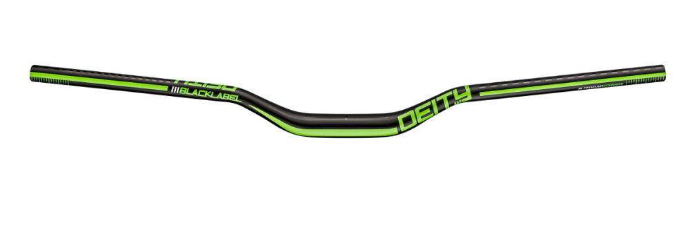Deity Blacklabel 800 Lenker, 800 mm, 38 mm Rise, 31.8 mm Lenkerklemmung. Black/Green.