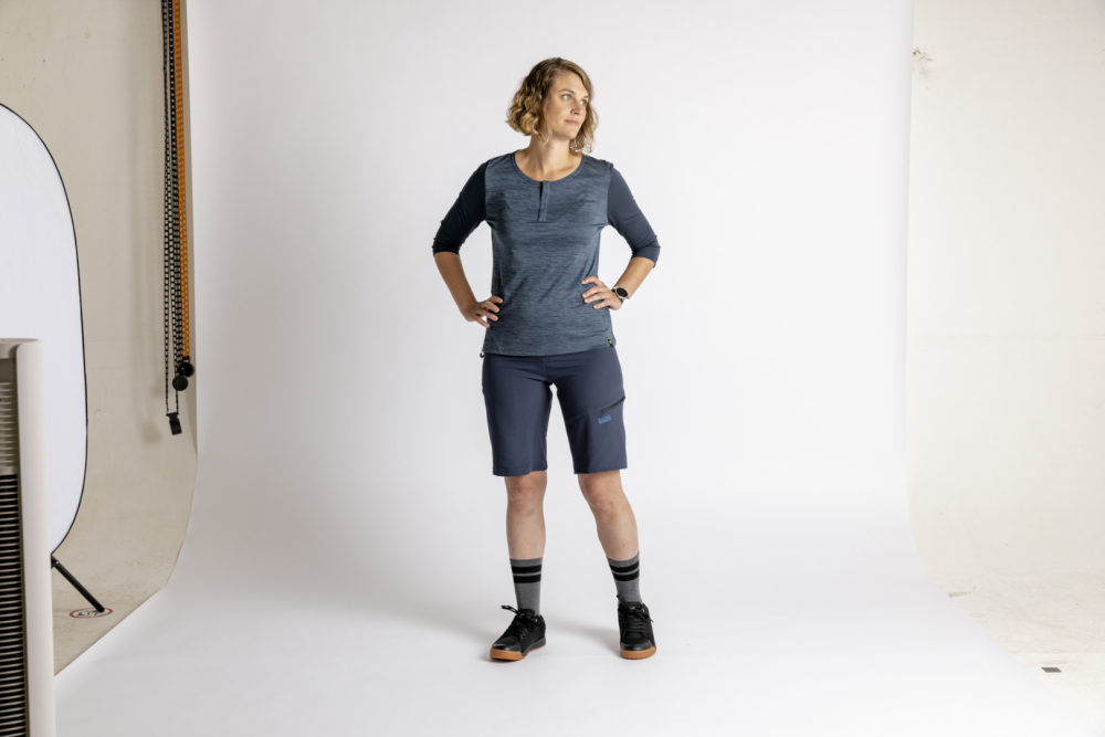 IXS Women's Carve X 3/4 Henley storm-marine 34