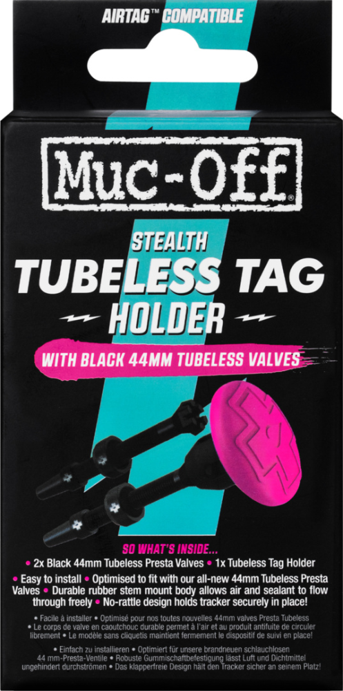 Muc-Off Tubeless Secure Tag Holder + Valve Kit 44mm black