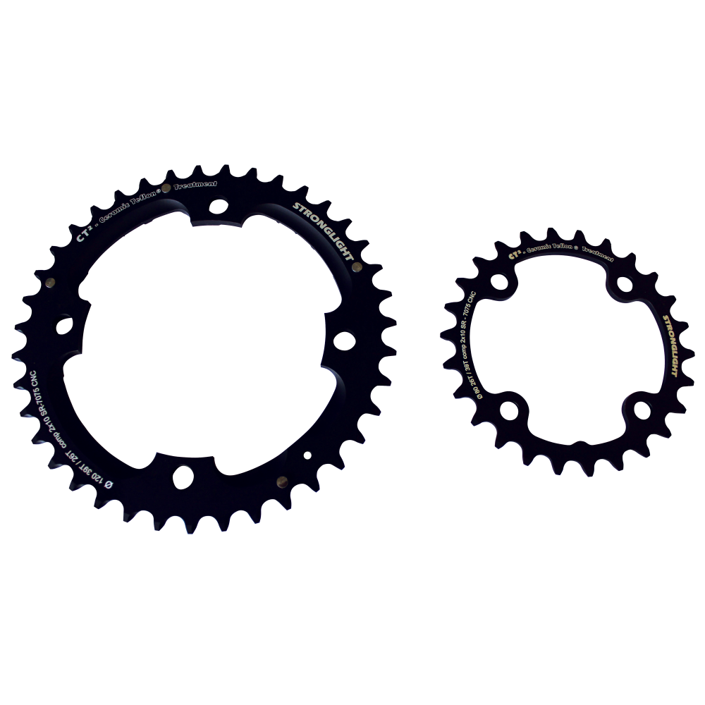 Stronglight Kettenblatt, 2x10, 80,CT2 28, black, CSA, 4 arms