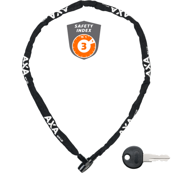 AXA Kettenschloss, Schlüssel, RIGID RCK, Nylon BLACK, Länge: 120 cm, Ø 3.5 mm