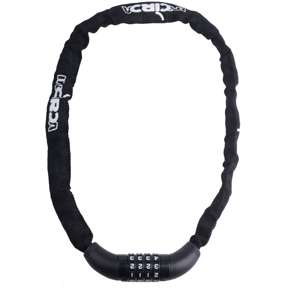 Kettenschloss, Zahlenkombination, Nylon schwarz, Länge: 75 cm, Ø 3.5 mm, 10er Set