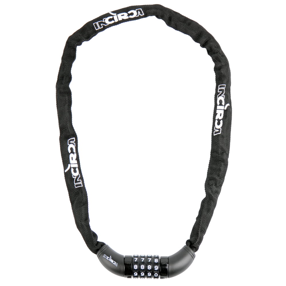 Kettenschloss, Zahlenkombination, Nylon schwarz, Länge: 90 cm, Ø 3.5 mm, 10er Set