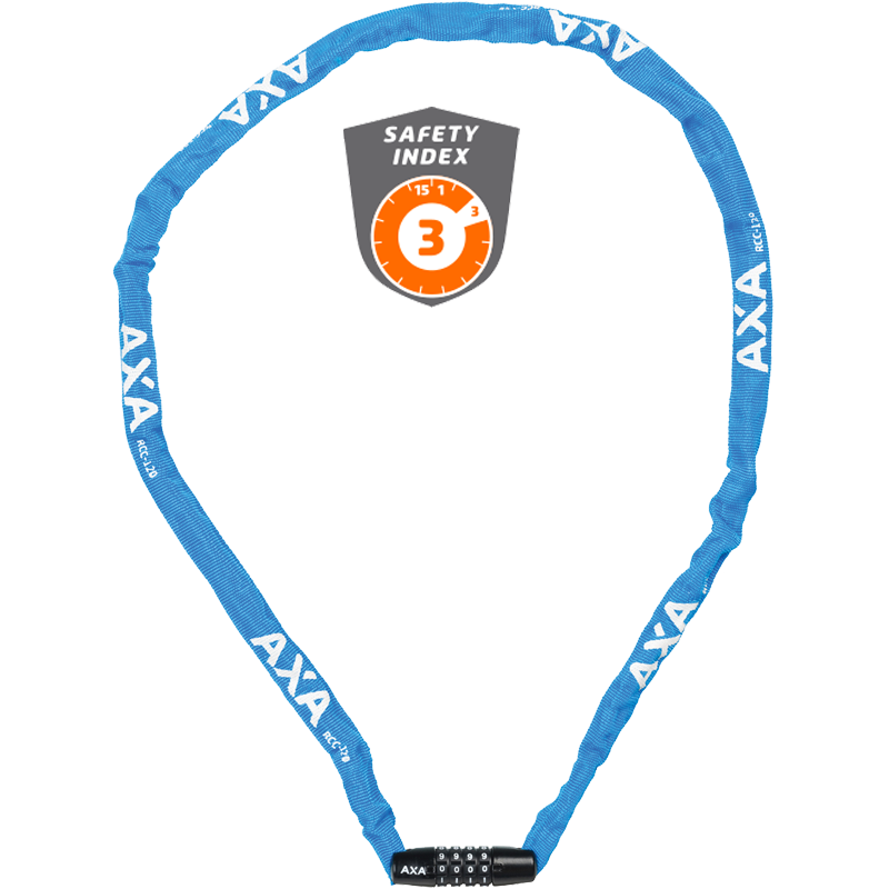 Kettenschloss, Zahlenkombination, RIGID Code, Nylon BLUE, Länge: 120 cm, Ø 3.5 mm
