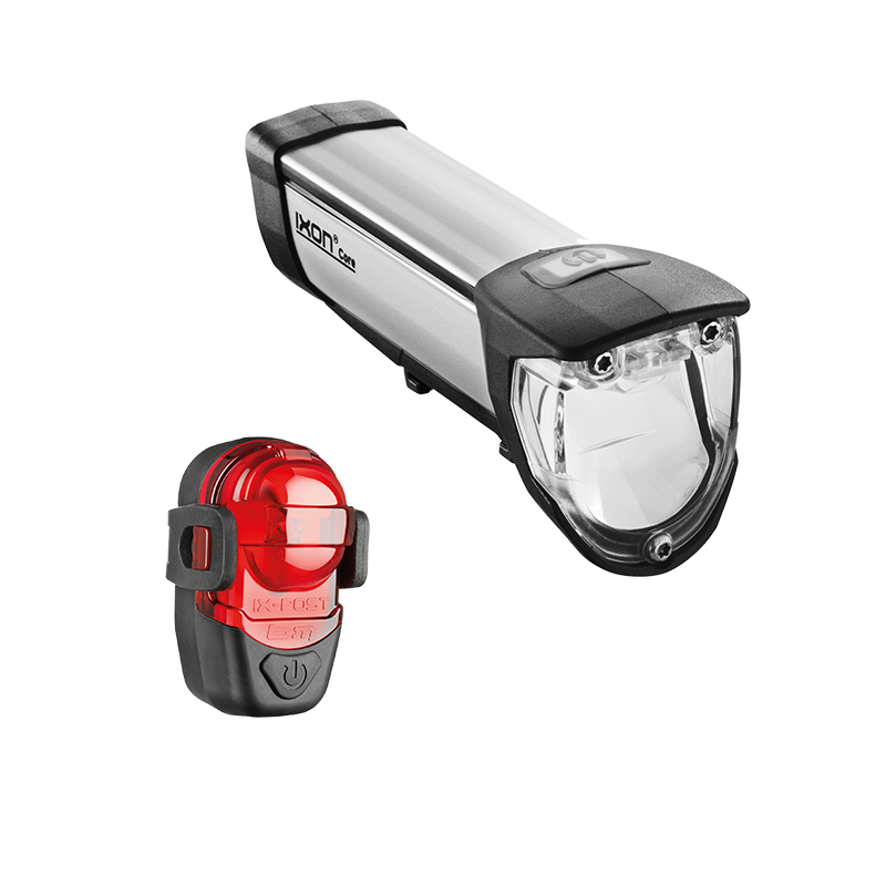 Beleuchtungsset, Akku, IXON CORE 50 Lux, USB Ladegerät, Rücklicht IXXI, 180L/383, he4