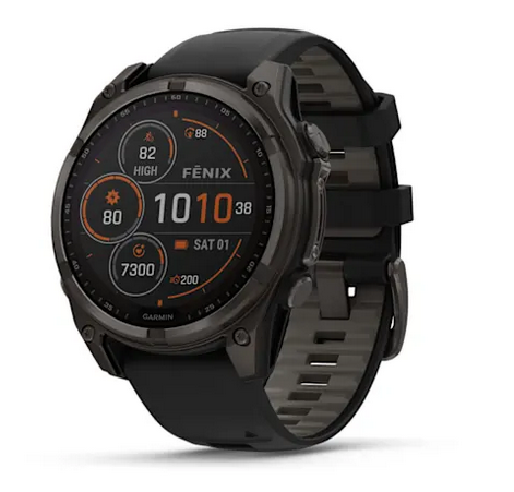 Garmin Sapphire, Graphit/Titan Carbongrau DLC mit QuickFit®-Silikon-Armband 22 mm