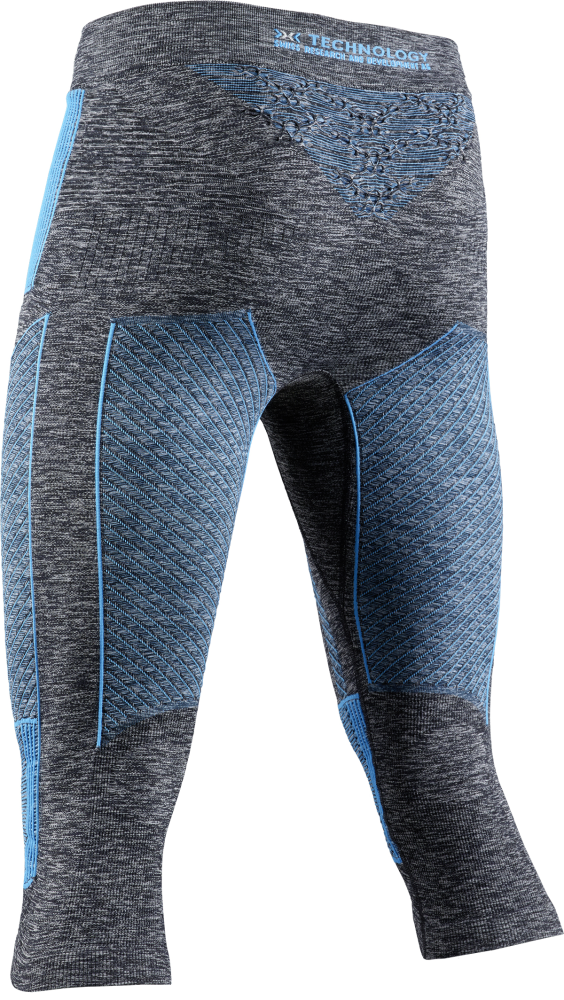 X-BIONIC Men Energy Accumulator 4.0 Melange Pants 3/4 dark grey melange/blue