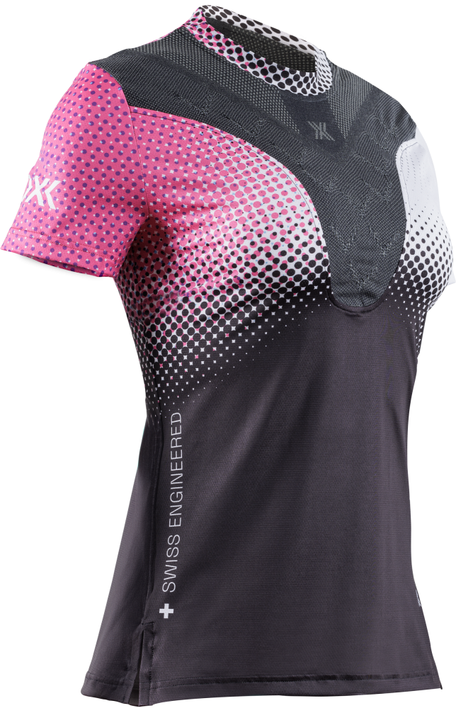 X-BIONIC Women CoreFusion Run Shirt SH SL dot fade/neo pink/white