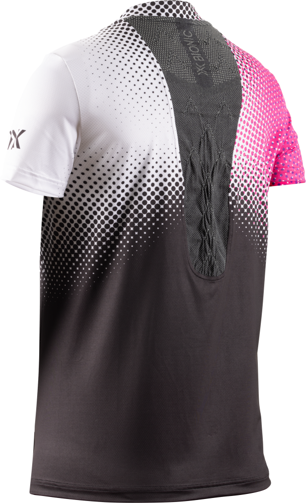 X-BIONIC Women CoreFusion Run Shirt SH SL dot fade/neo pink/white